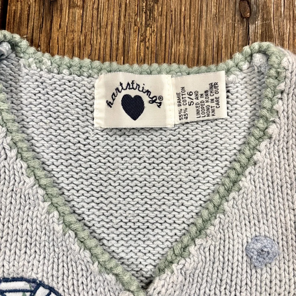 Vintage 90s Hartstrings Embroidered Sweater‎ Vest and Matching Plaid Squirt